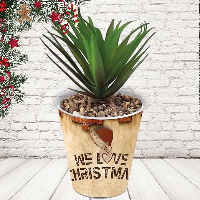 vasetto ceramica ''love christmas cappello''