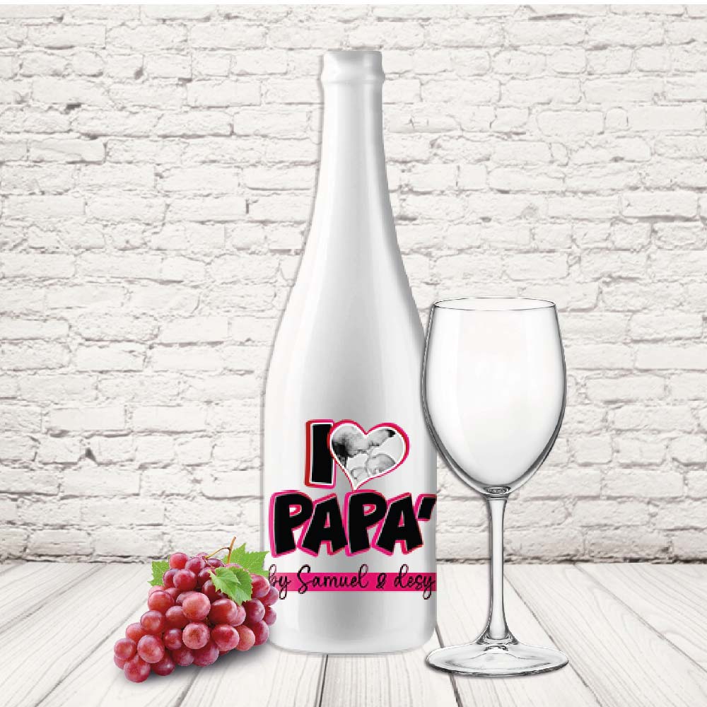 BOTTIGLIA PAPA ''i love dad rosa''