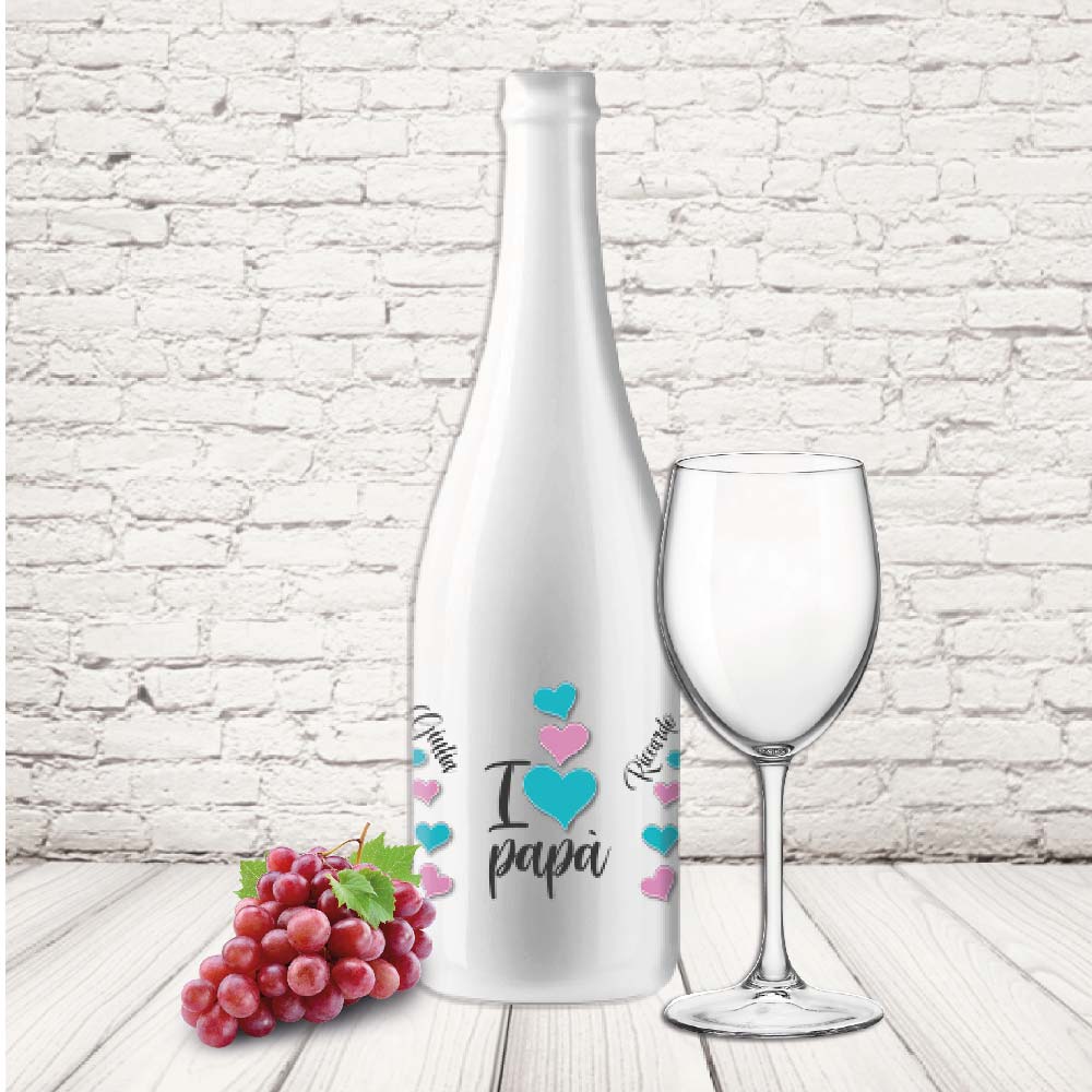 BOTTIGLIA PAPA ''I LOVE DAD CUORICINI''