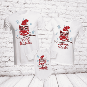 tris t-shirt gufi bianche