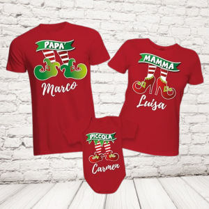 tris t-shirt piedi elfo rosse