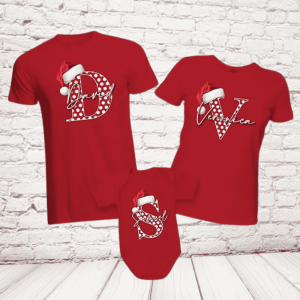 tris t-shirt letter rosse