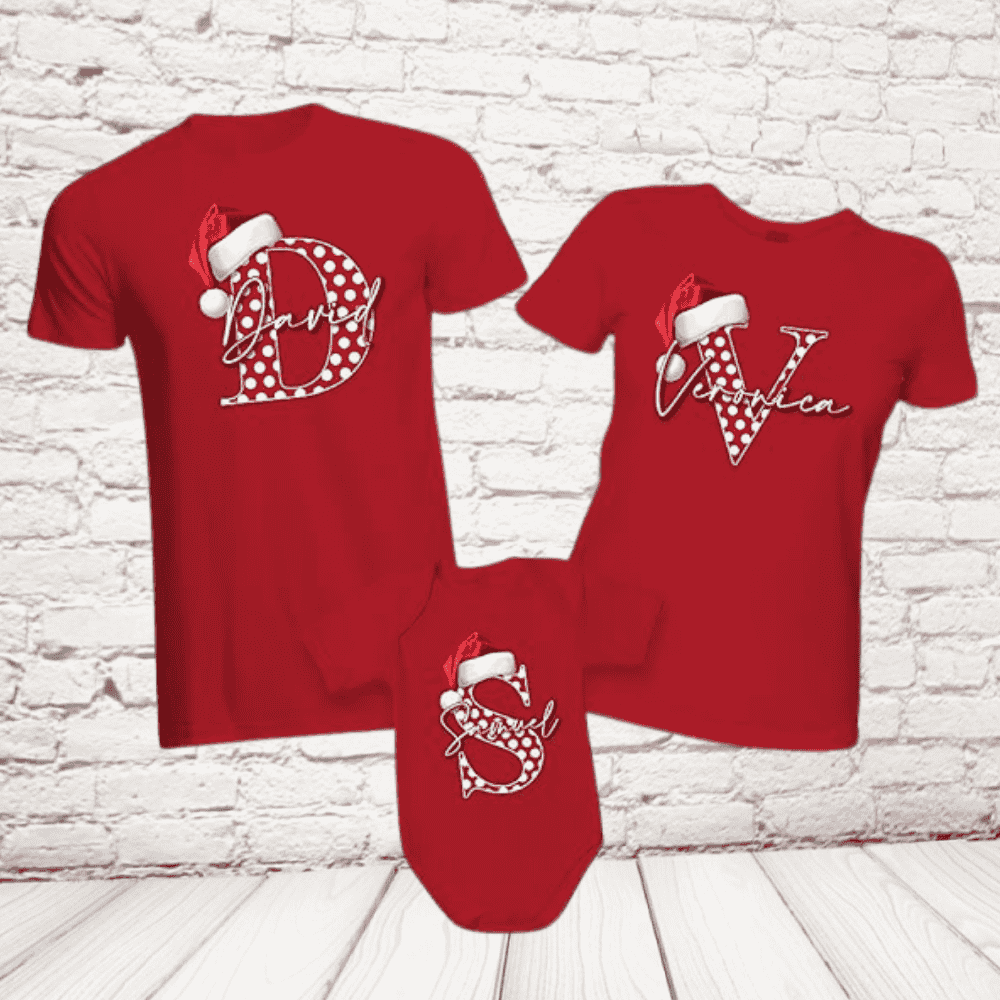 tris t-shirt letter rosse