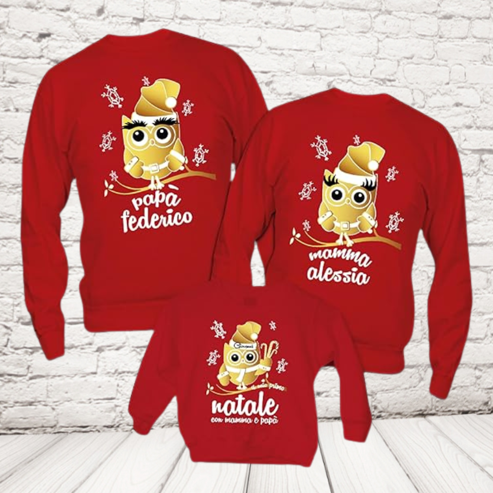 tris felpe gufetti rosse