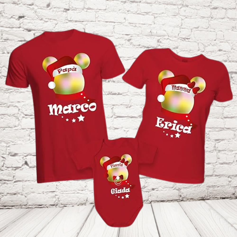 tris t-shirt topolino rosse