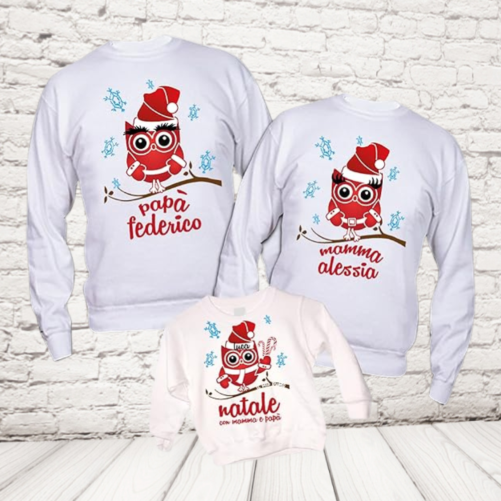 tris felpe gufetti Bianche