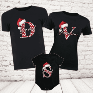 tris t-shirt letter nere