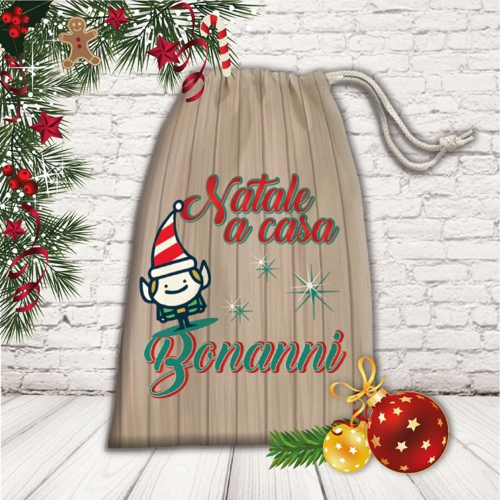 SACCO PORTA REGALI ''ELF CARTOON''