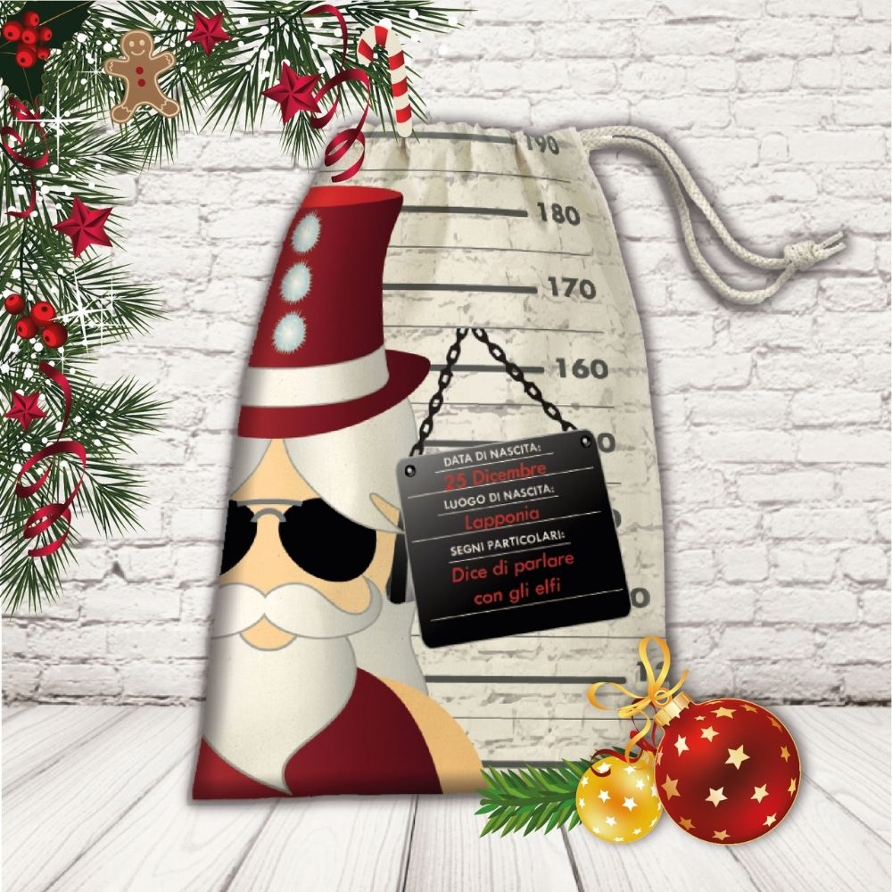 SACCO PORTA REGALI ''BABBO SCHEDATO''