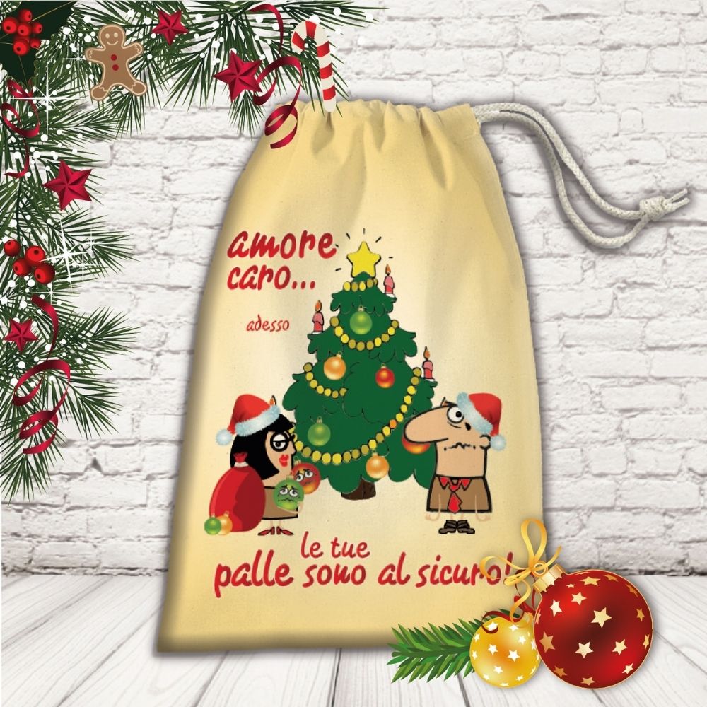 SACCO PORTA REGALI ''PALLE AL SICURO''