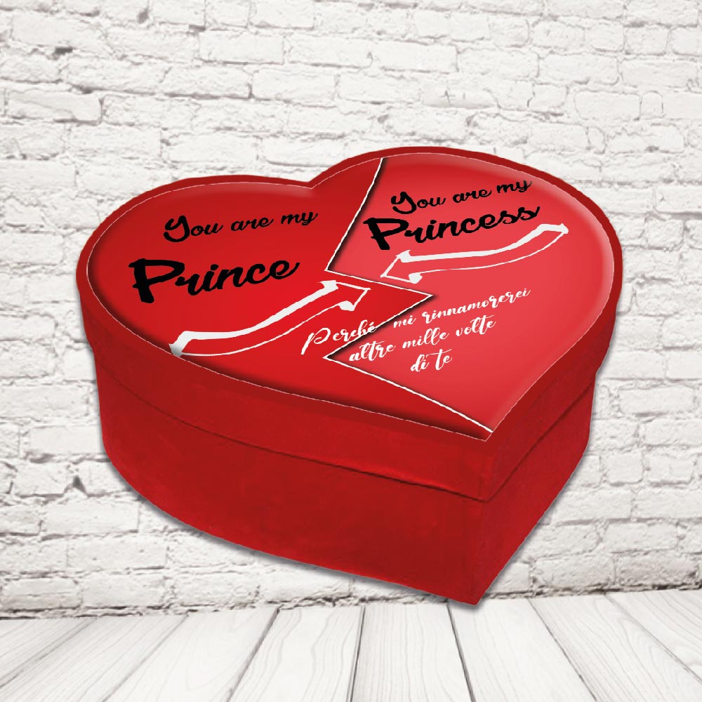 SCATOLA CUORE ''PRINCE AND PRINCESS''