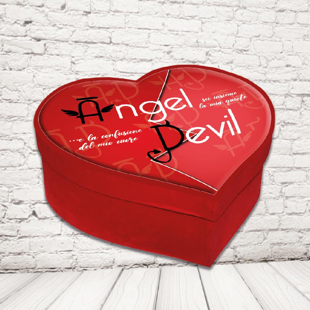 SCATOLA CUORE ''ANGEL E DEVIL''