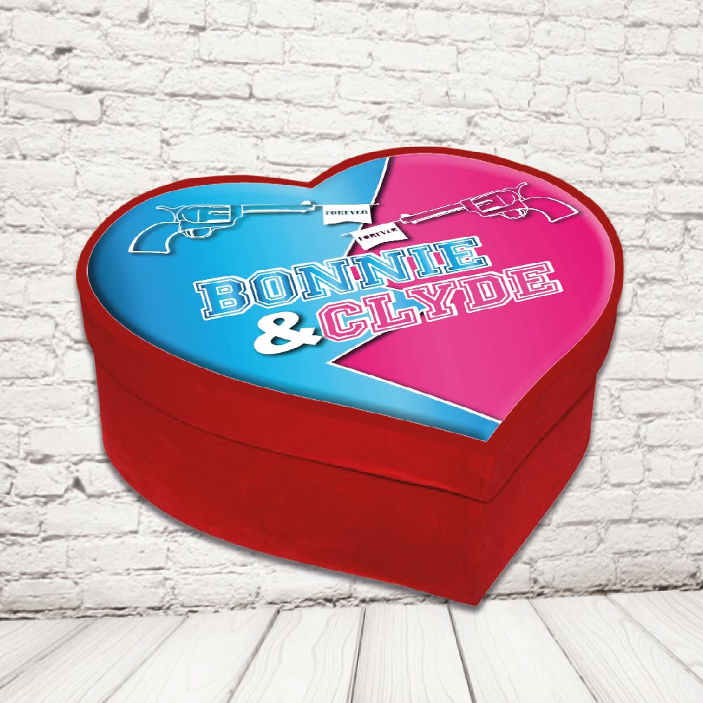 SCATOLA CUORE ''BONNIE AND CLYDE PISTOLA''