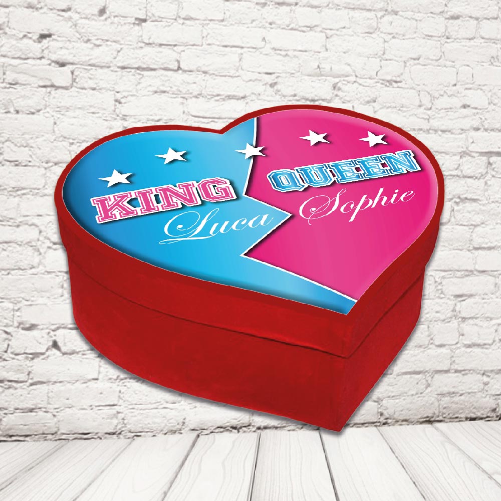 SCATOLA CUORE ''KING AND QUEEN STELLE'
