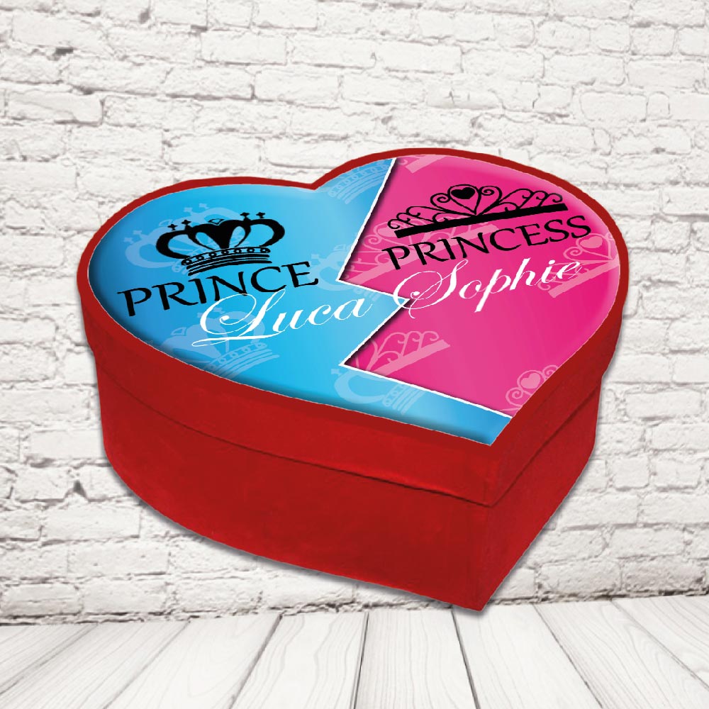 SCATOLA CUORE ''PRINCE/PRINCESS REALI''