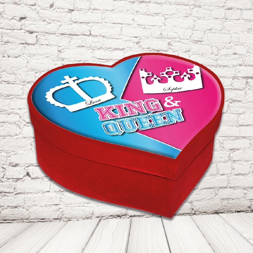 SCATOLA CUORE ''KING AND QUEEN CORONCINE''