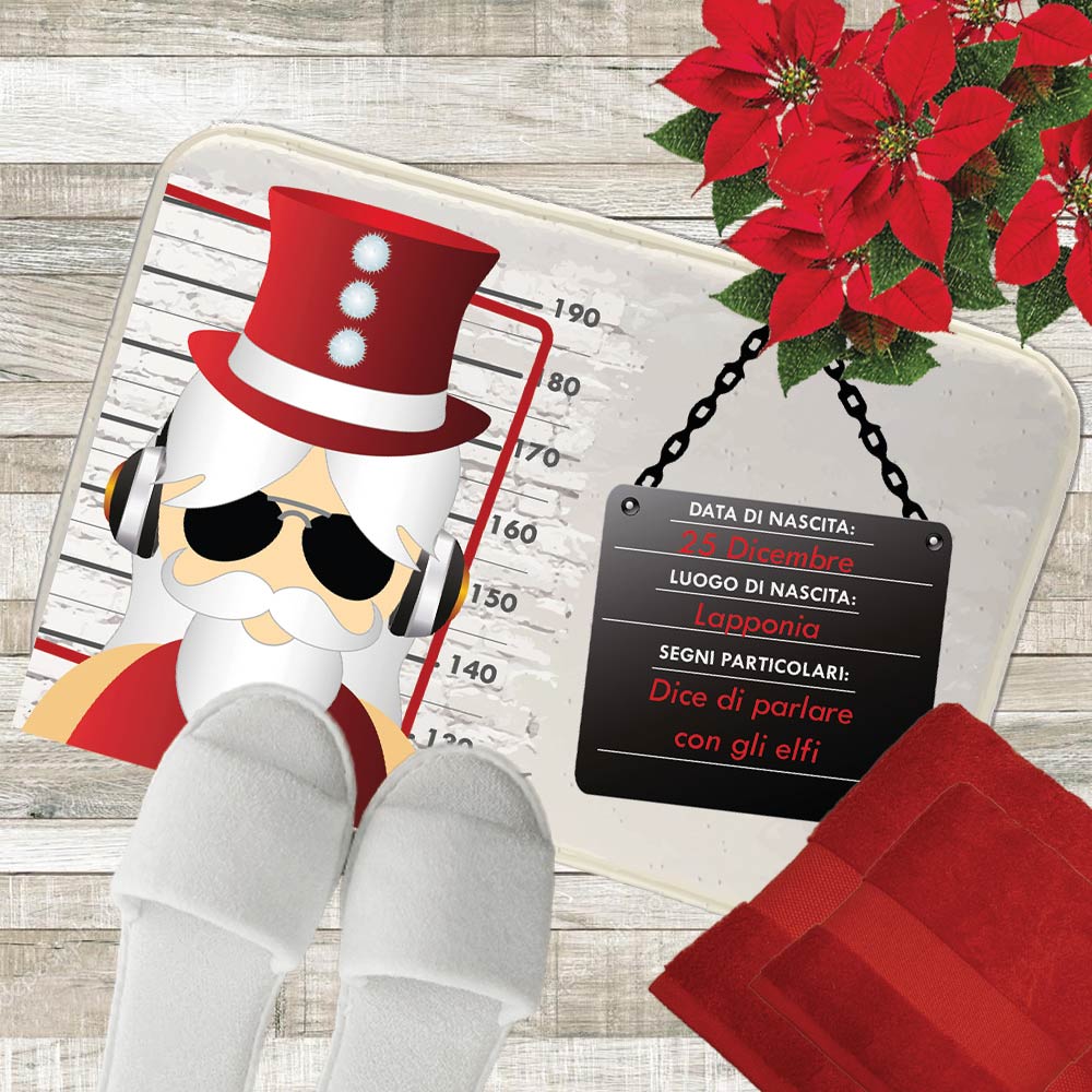 babbo ricercato tappeto bagno