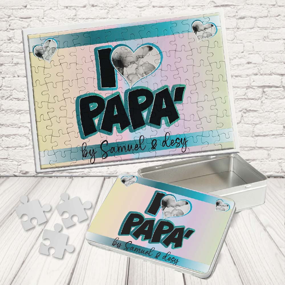 KIT PUZZLE ''I LOVE DAD AZZURRO''