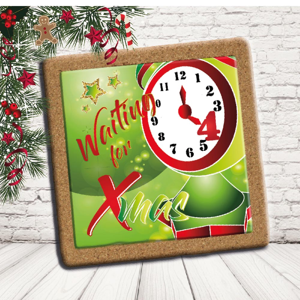 SOTTO PENTOLA 'XMAS VERDE '' QUADRATO