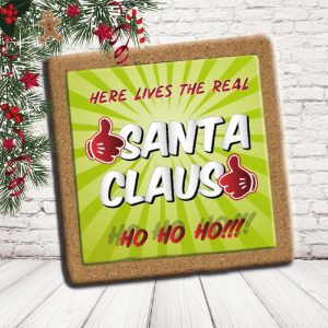 SOTTO PENTOLA ''SANTA CLAUS GREEN'' QUADRATO