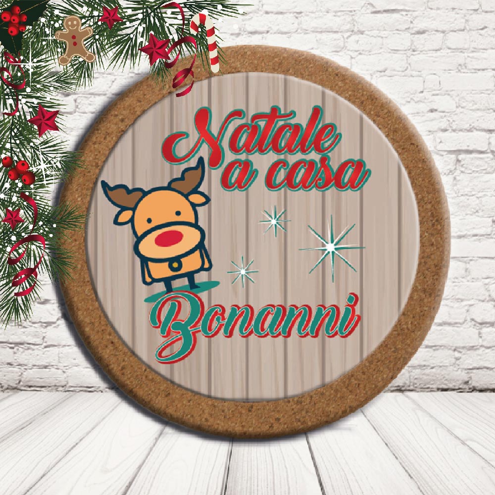 SOTTO PENTOLA ''RENNA CARTOON'' CERCHIO