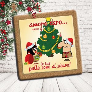 SOTTO PENTOLA ''PALLE AL SICURO'' QUADRATO