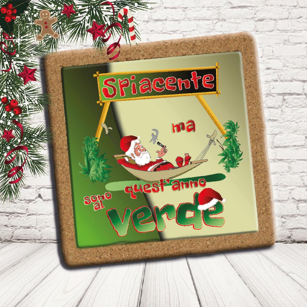 SOTTO PENTOLA ''NATALE AL VERDE'' QUADRATO