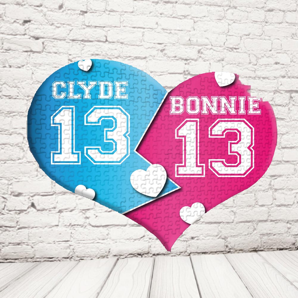 ''BONNIE AND CLYDE NUMERO'' PUZZLE CUORE