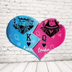 ''RE E REGINA DI CUORI'' PUZZLE CUORE