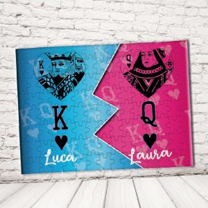 ''RE E REGINA DI CUORI'' PUZZLE RETTANGOLO