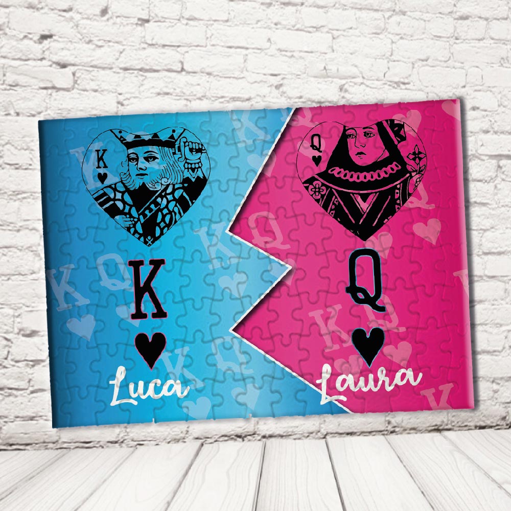 ''RE E REGINA DI CUORI'' PUZZLE RETTANGOLO