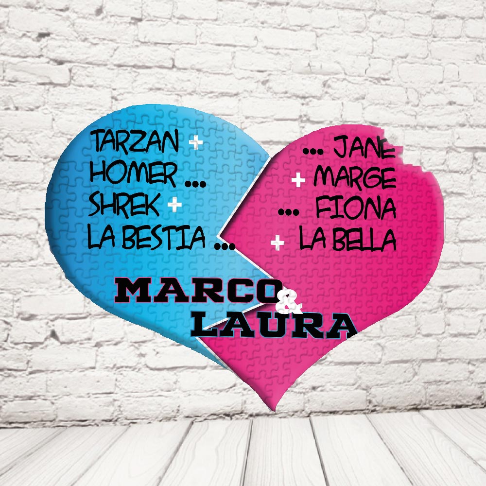 ''BONNY E CLYDE PISTOLA'' PUZZLE CUORE