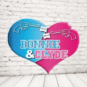 ''BONNY E CLYDE PISTOLA'' PUZZLE CUORE