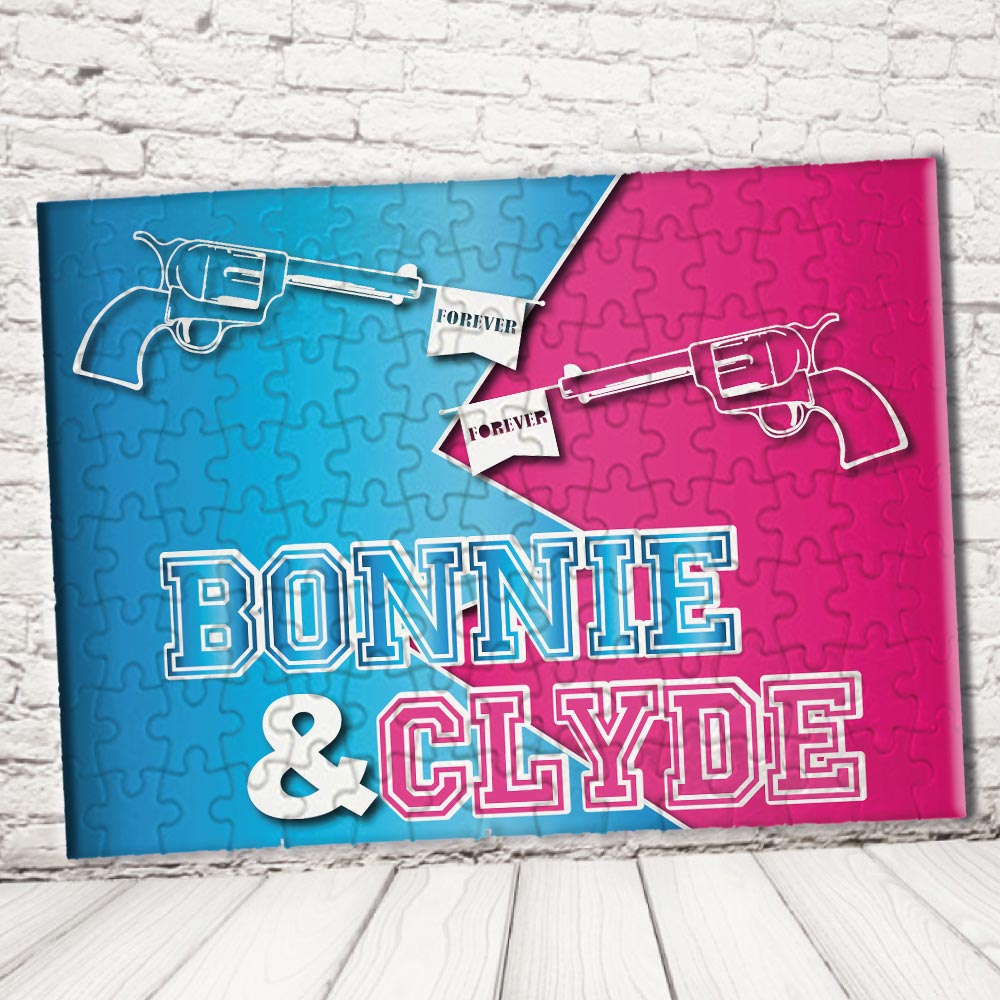 ''BONNY E CLYDE PISTOLA'' PUZZLE RETTANGOLO