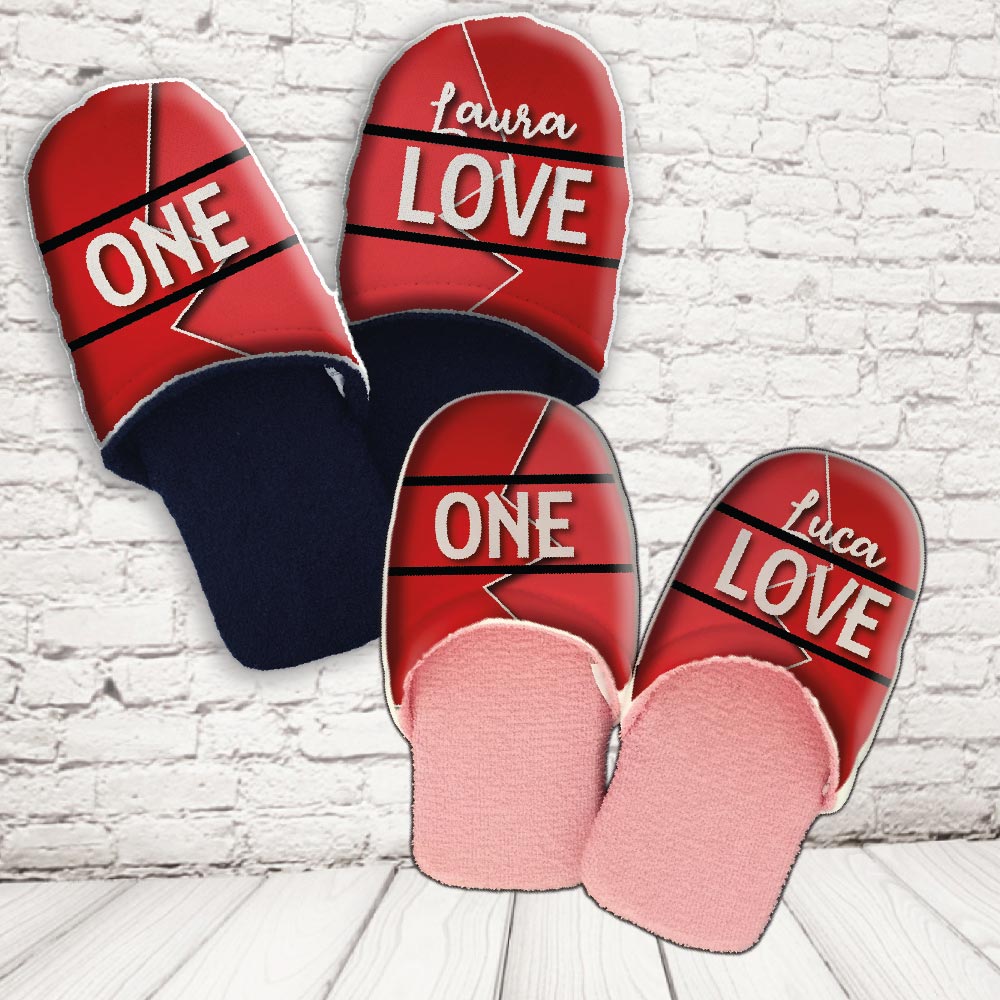 coppia pantofole ''ONE LOVE''