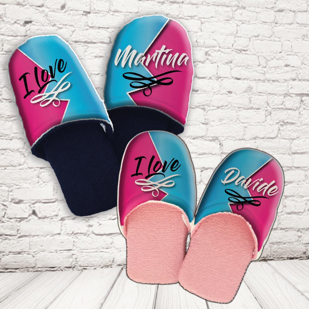 coppia pantofole ''LOVE COPPIA ULIVO''