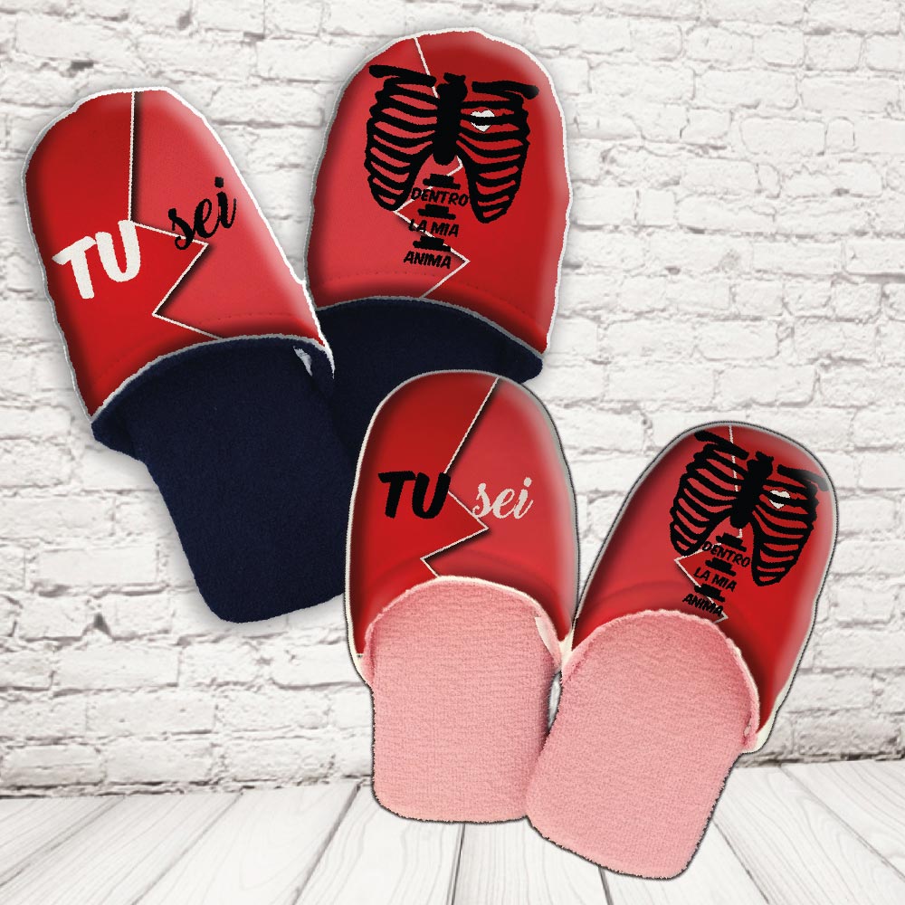 coppia pantofole ''DENTRO L'ANIMA''