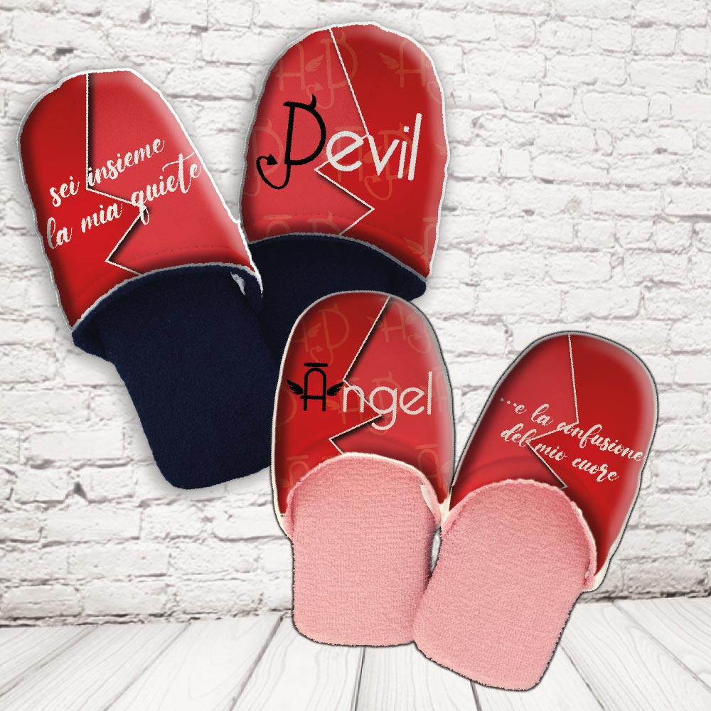 coppia pantofole ''ANGEL AND DEVIL''