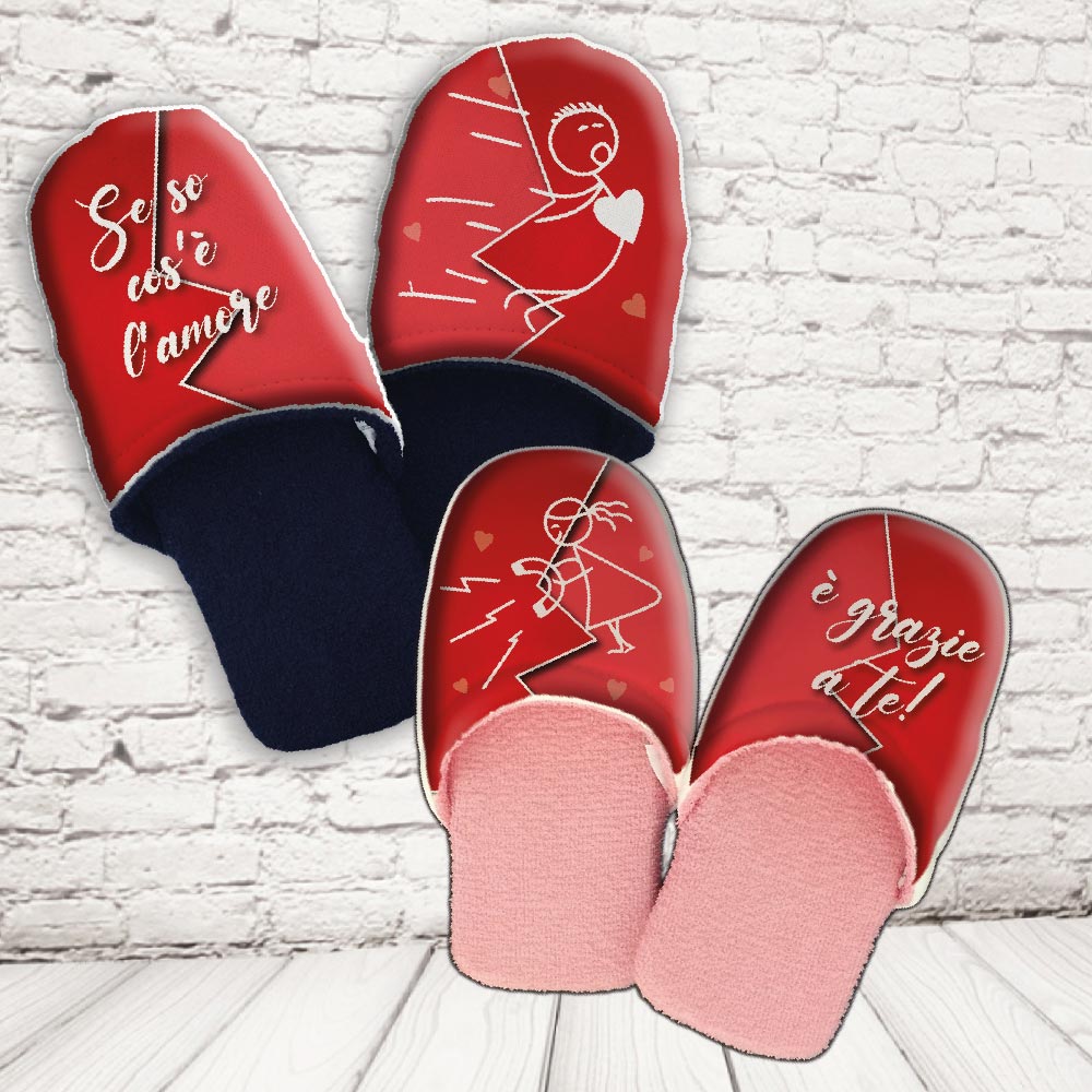 coppia pantofole ''AMORE MAGNETE''