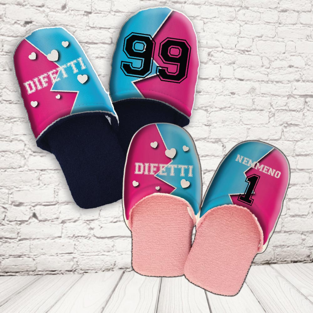 coppia pantofole ''DIFETTI 1 E 99''
