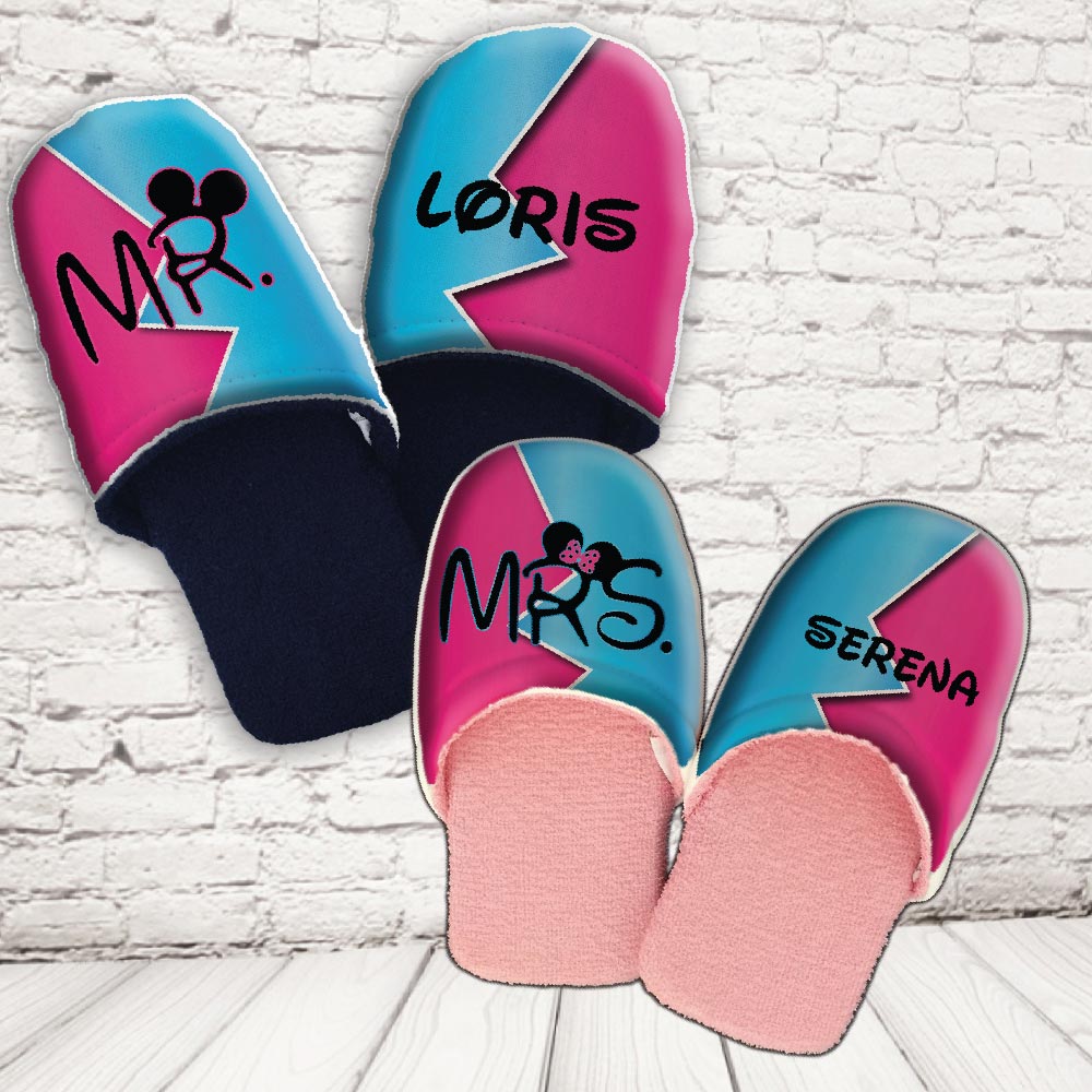 coppia pantofole ''MR AND MRS TOPINI''