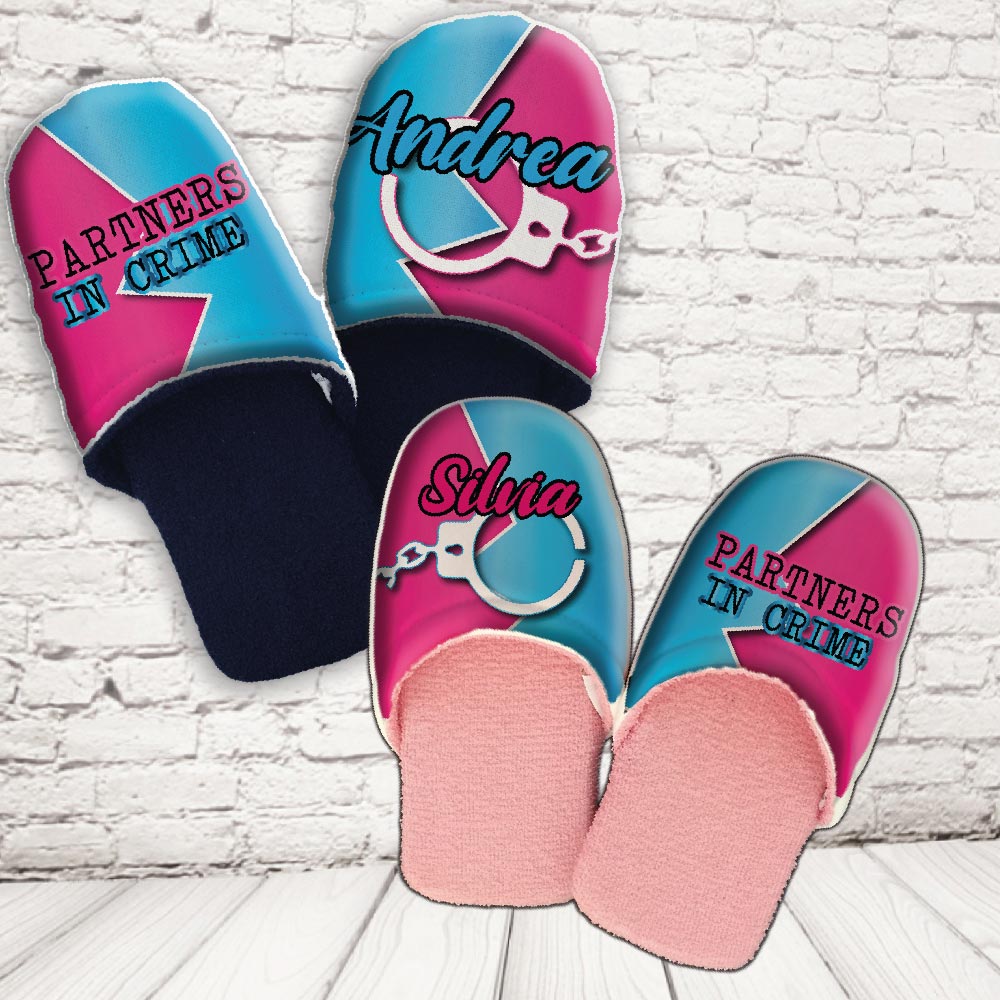 coppia pantofole ''PARTNERS IN CRIME''