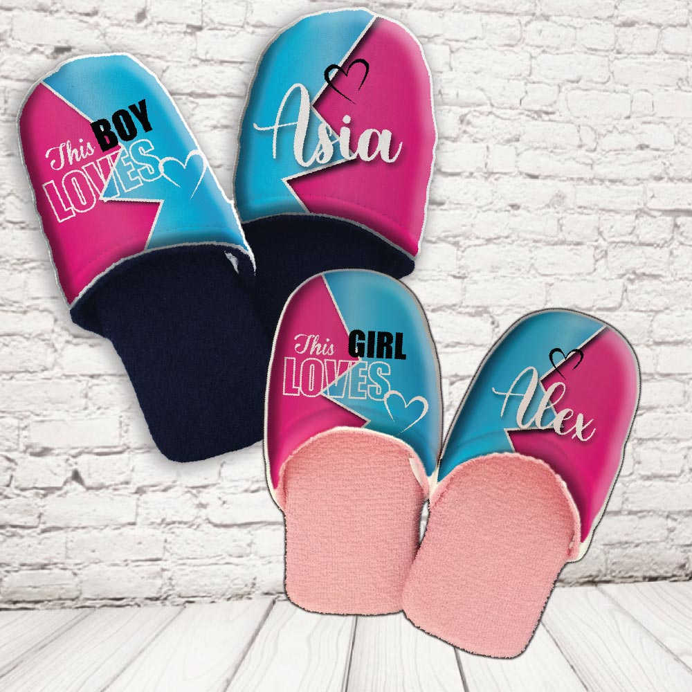 coppia pantofole ''LOVES THIS GIRL/BOY''