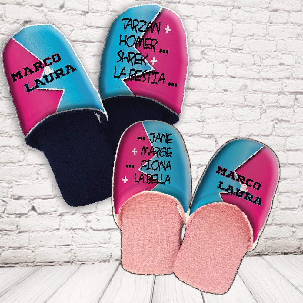 coppia pantofole ''LIST NAME LOVE''