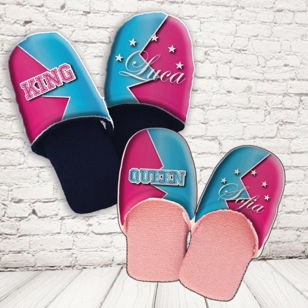 coppia pantofole ''KING AND QUEEN STELLE''