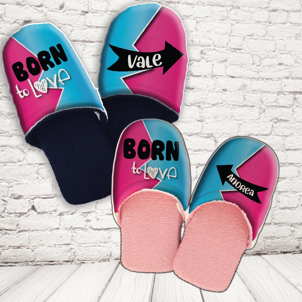 coppia pantofole ''BORN TO LOVE'