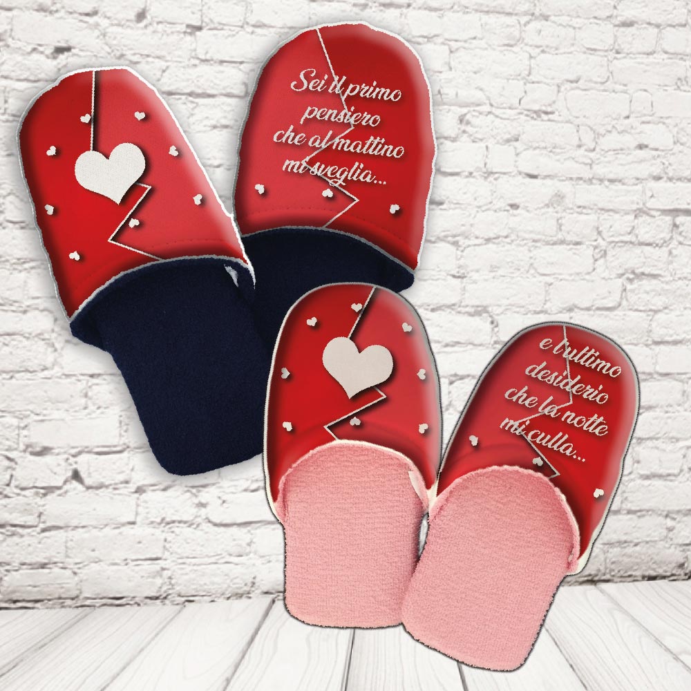 coppia pantofole ''PRIMO PENSIERO''