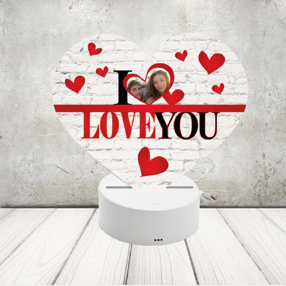 led love you murales cuore