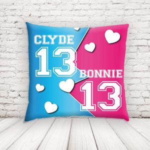 BONNIE E CLYDE NUMERO CUSCINO QUADRATO