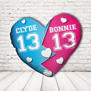 BONNIE E CLYDE NUMERO CUSCINO CUORE